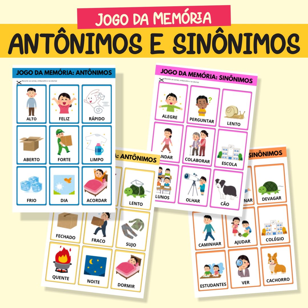 521 - JOGO DA MEMÓRIA ANTÔNIMOS E SINÔNIMOS