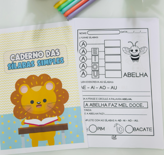 522 - CADERNO DE SÍLABAS SIMPLES