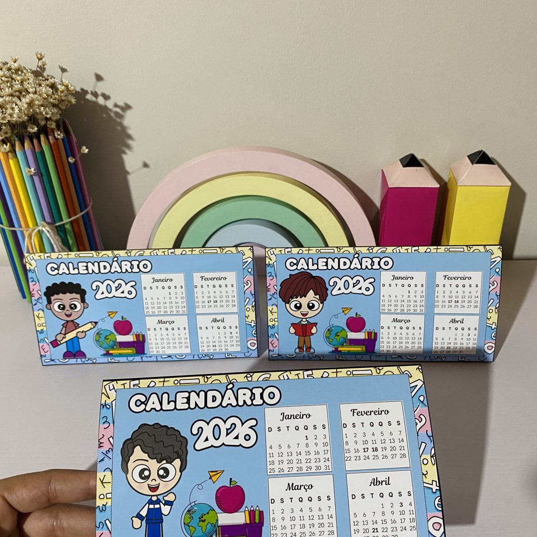 637 - 📅 Calendário 2026 – Infantil Tema Escolar