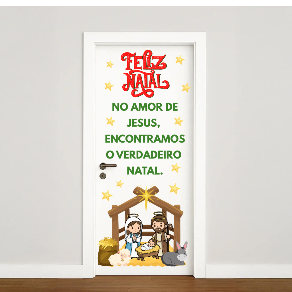 653 - Painel de Porta O Verdadeiro Natal
