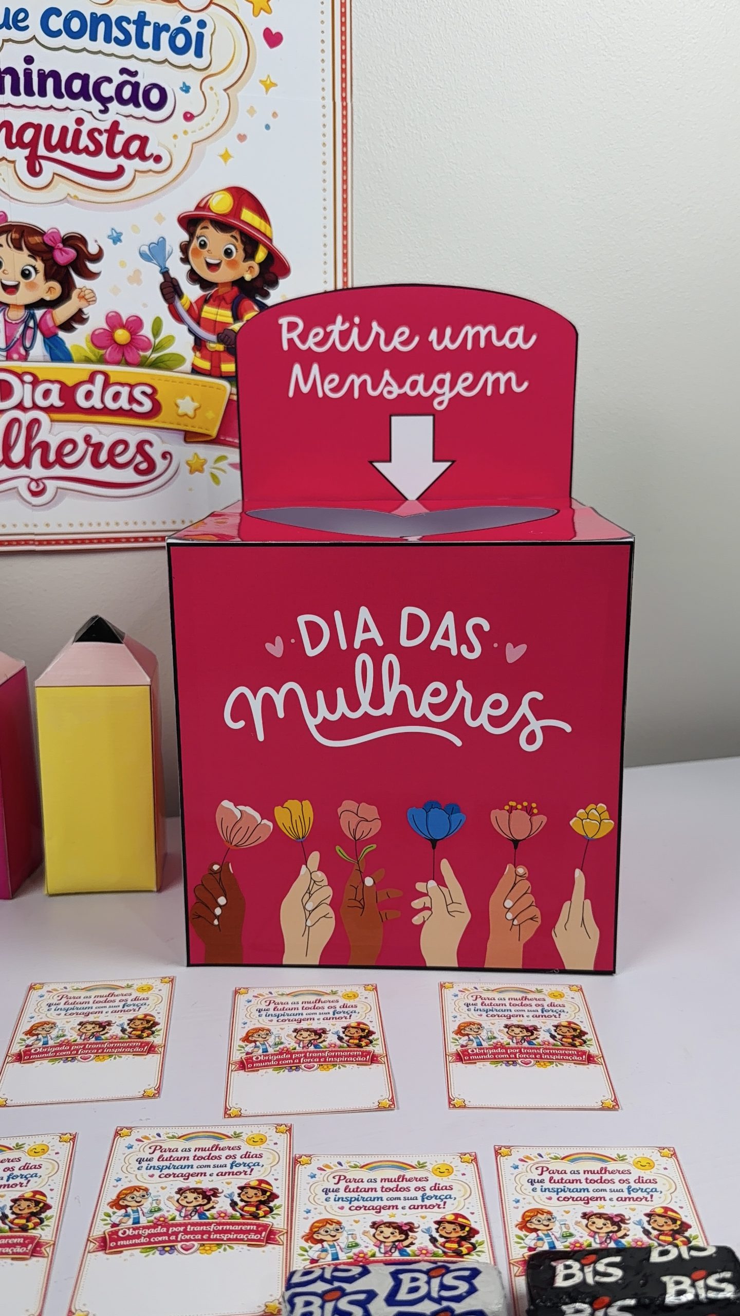 720 - ✨ KIT DIA DAS MULHERES – PAINEL + CAIXA INTERATIVA + MENSAGENS - Imagem 2