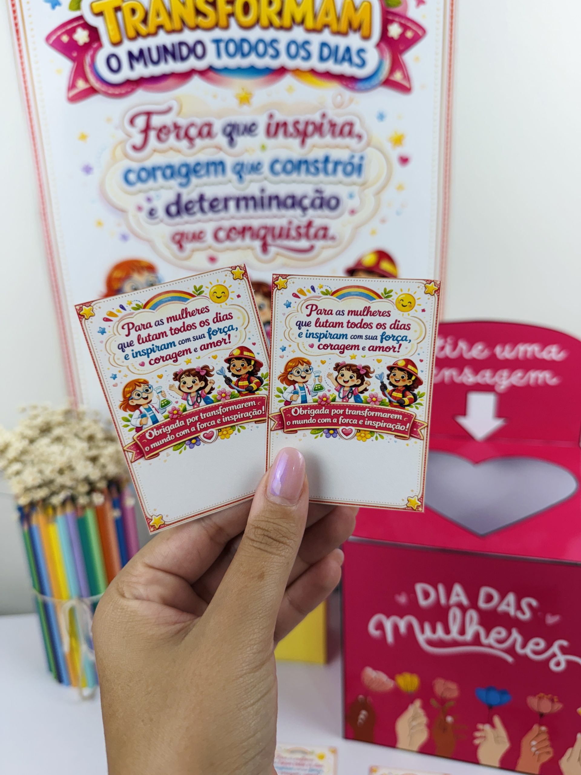 720 - ✨ KIT DIA DAS MULHERES – PAINEL + CAIXA INTERATIVA + MENSAGENS