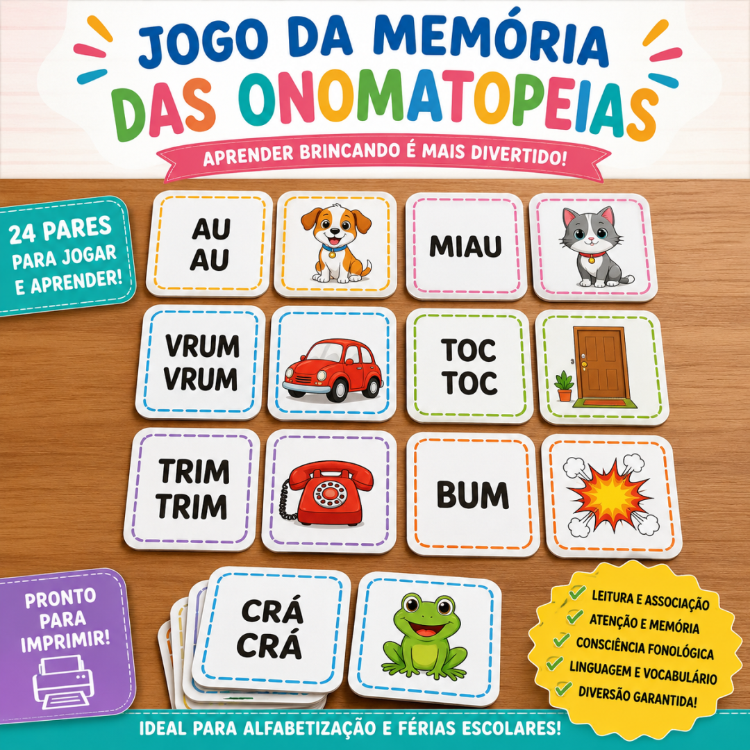 838 - 🔊🎉 JOGO DA MEMÓRIA DAS ONOMATOPEIAS 🎉🔊