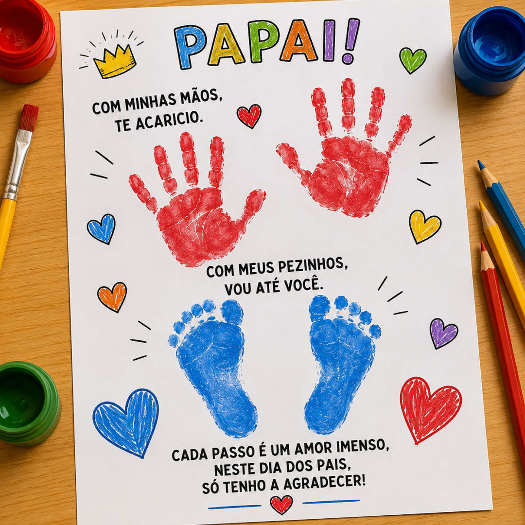 862 - 👣❤️ ATIVIDADE DIA DOS PAIS – MÃOZINHAS E PEZINHOS