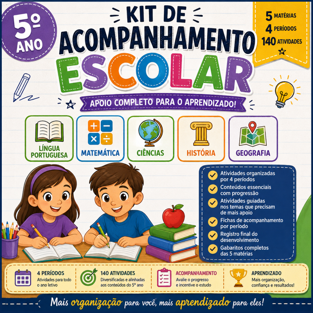 ✨ 📚 Kit de Acompanhamento Escolar – 5º Ano
