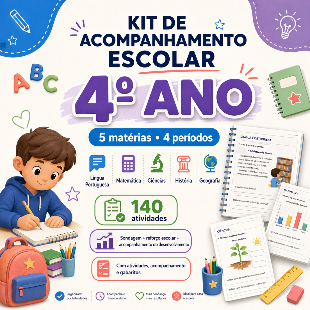 ✨ 📕 Kit de Acompanhamento Escolar – 4º Ano