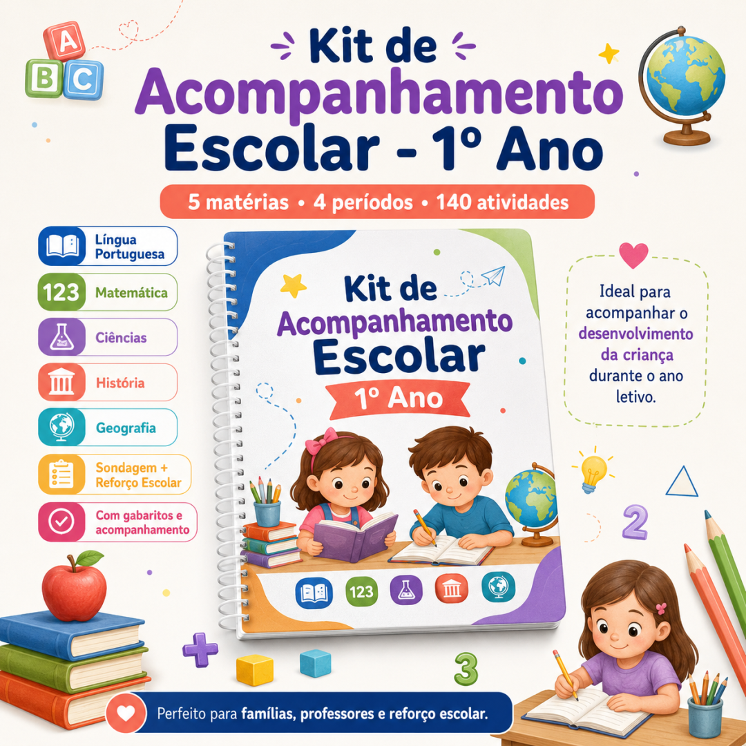 ✨ 📘 Kit de Acompanhamento Escolar – 1º Ano