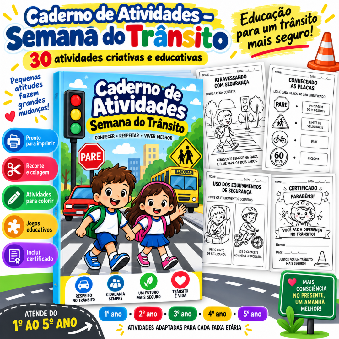 883 - 🚦 Caderno de Atividades – Semana do Trânsito